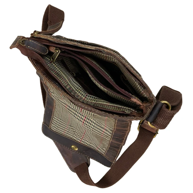 Vintage Brasil's Quality Ltd Brown Leather Sling Messenger Crossbody Shoulder Bag.