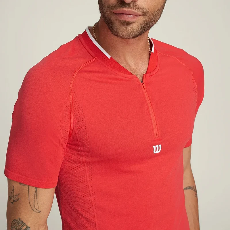 T-SHIRT WILSON SERIES SEAMLESS ZIP HENLEY 2.0