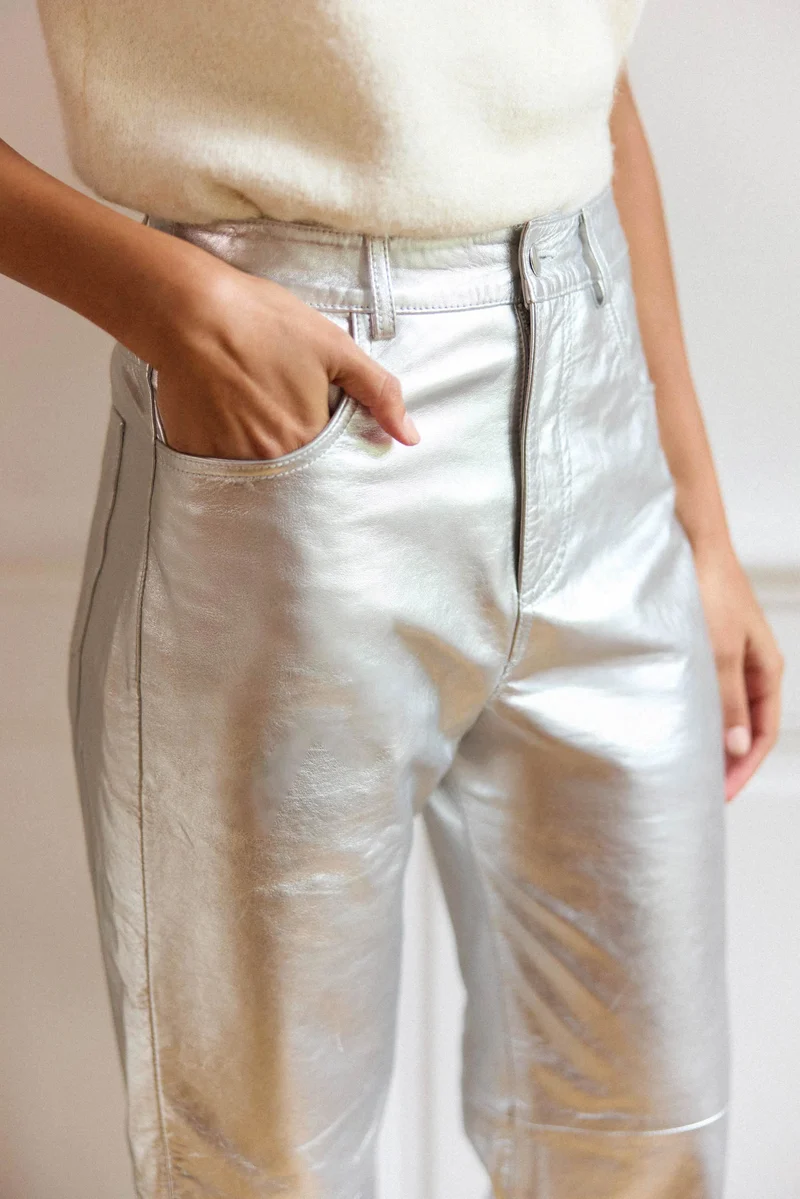 Zephyr - Pantalon droit en cuir
