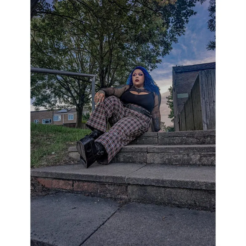 Plaid Wide-Leg Trousers - Bonnie