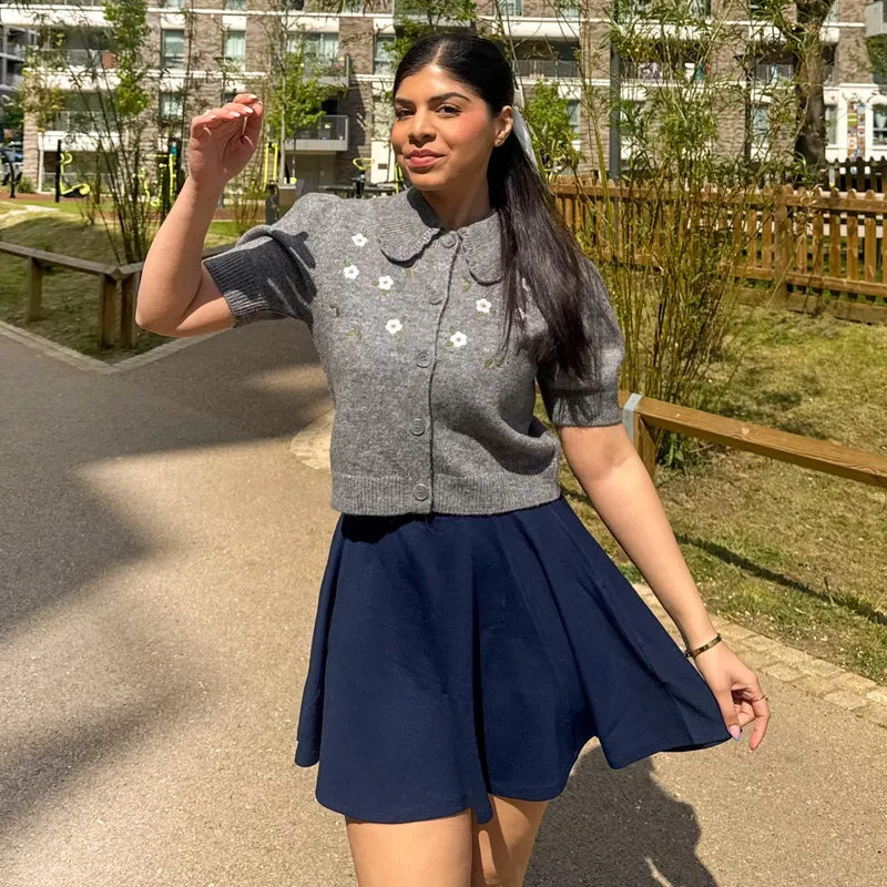 Mini-Flare Skirt - Navy