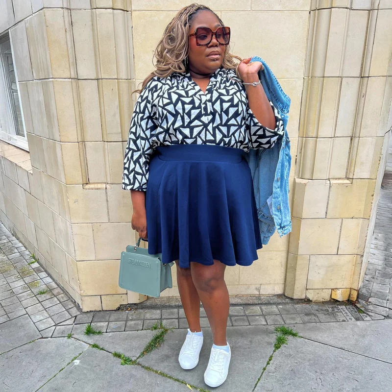 Mini-Flare Skirt - Navy