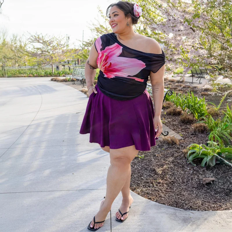 Mini-Flare Skirt - Mulberry