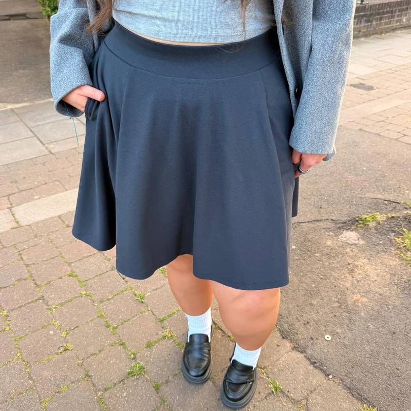 Mini-Flare Skirt - Charcoal