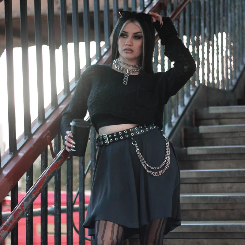 Mini-Flare Skirt - Charcoal