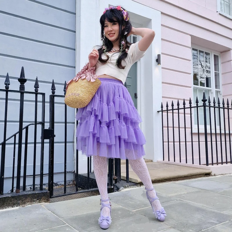 Mesh Skirt - Lavender