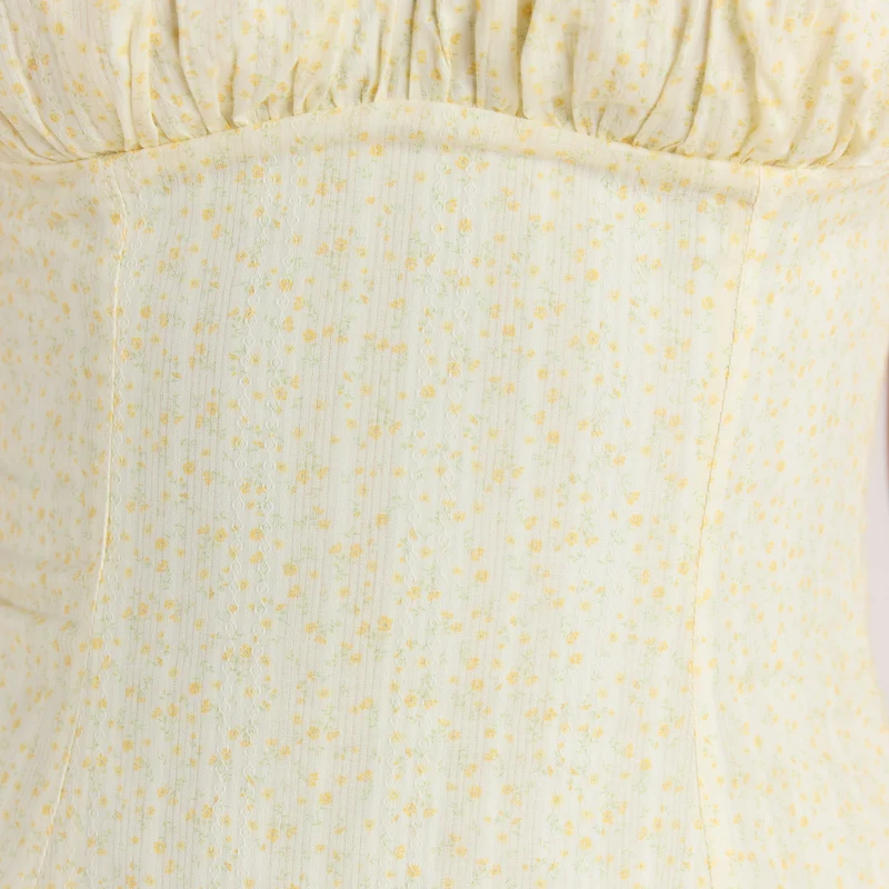 Robe Mini Corset - Jaune Floral