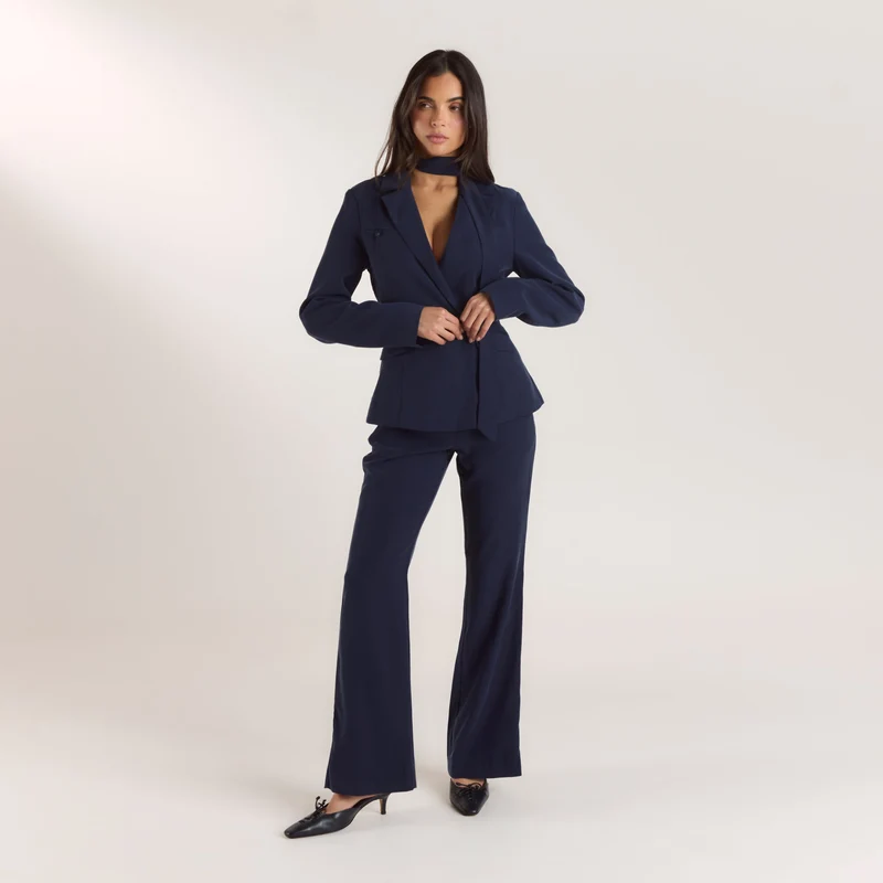 Pantalon Droit Style 90s - Bleu Marine