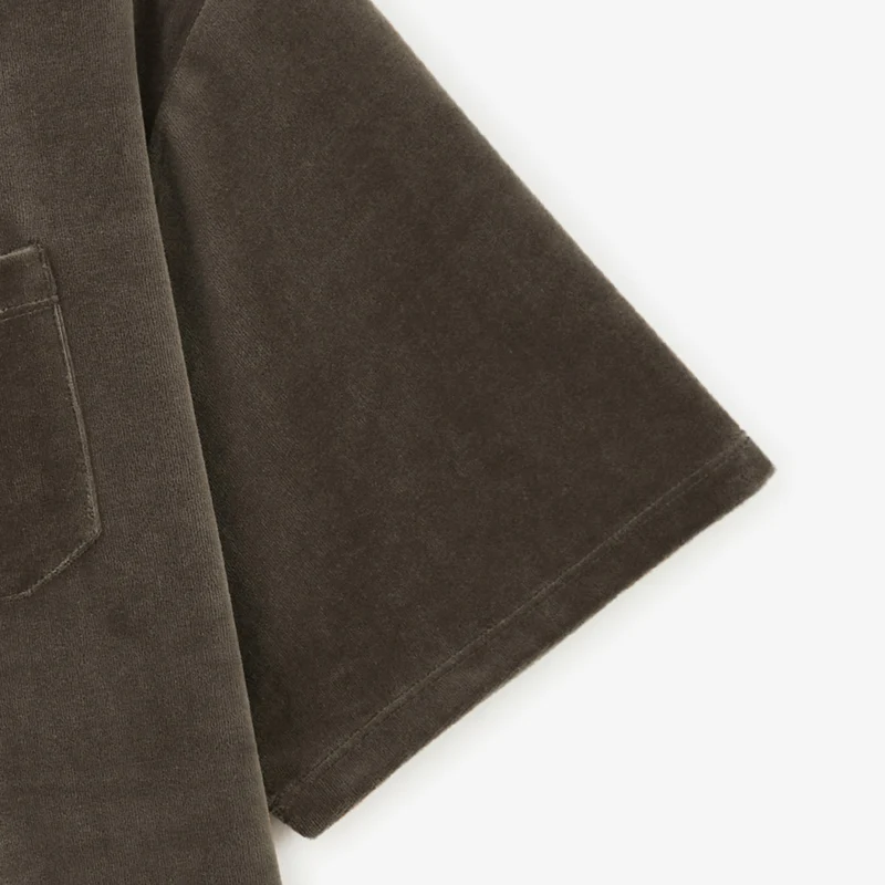 T-shirt col rond Thor en tissu éponge marron argile