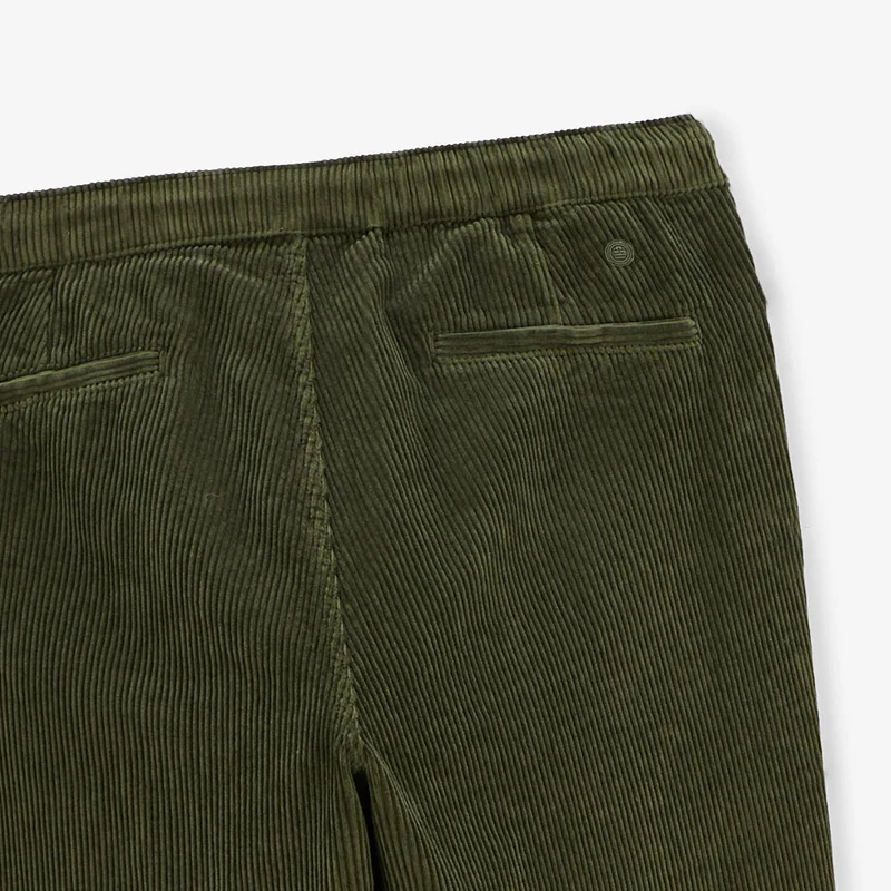 Pantalon 549 regular confort élastiqué vert anglais en velours
