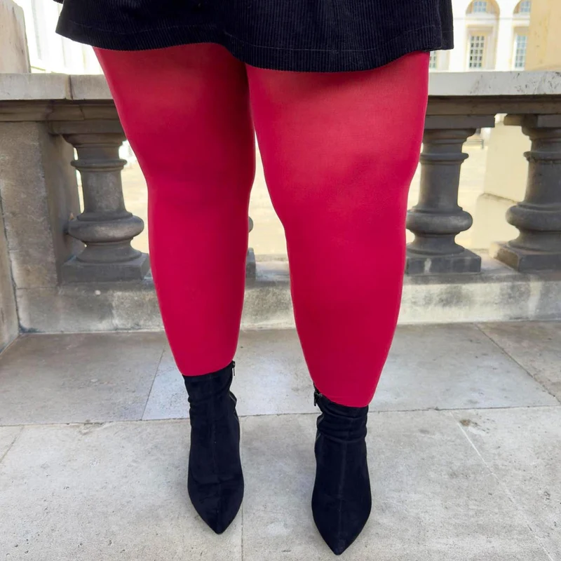 80 Denier Castor Oil Tights - Blood Red