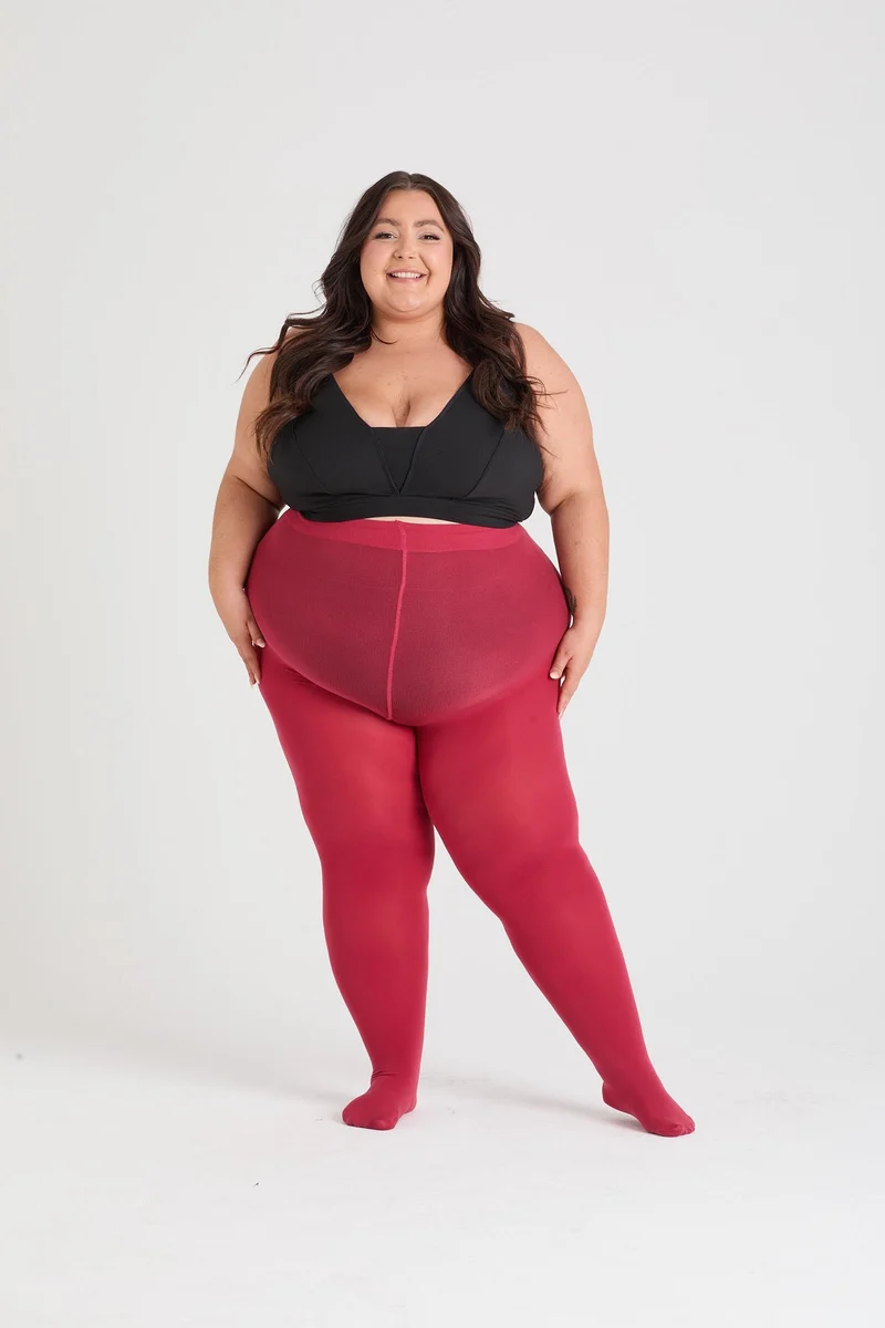 80 Denier Castor Oil Tights - Blood Red