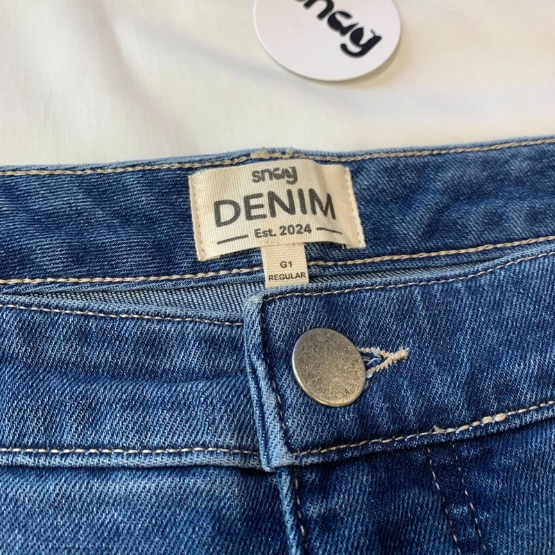 Organic Mom Jeans - Atlantic