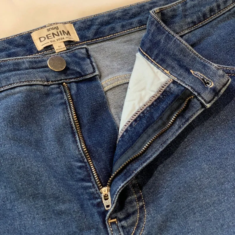 Organic Mom Jeans - Atlantic