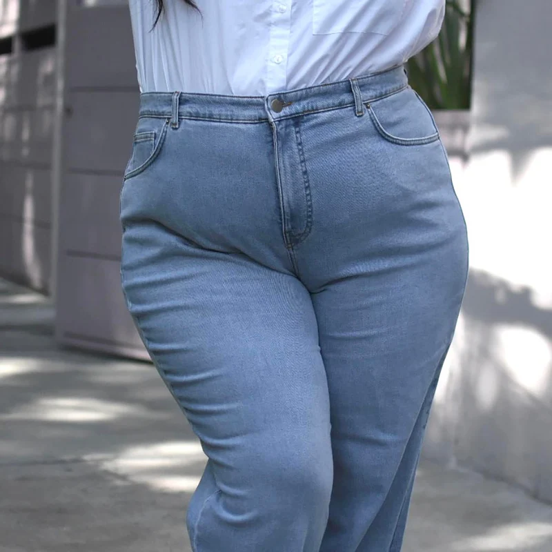 Organic Mom Jeans - Aegean