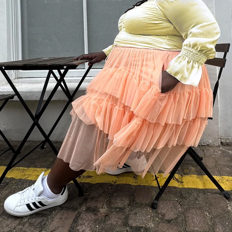 Mesh Skirt - Peach Mousse
