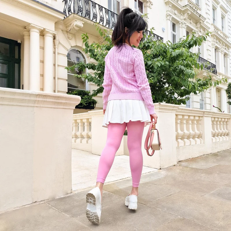 Footless Tights - Dragon Fruit