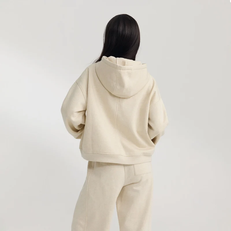 Sweat à Capuche Oversize - Flocon d'Avoine