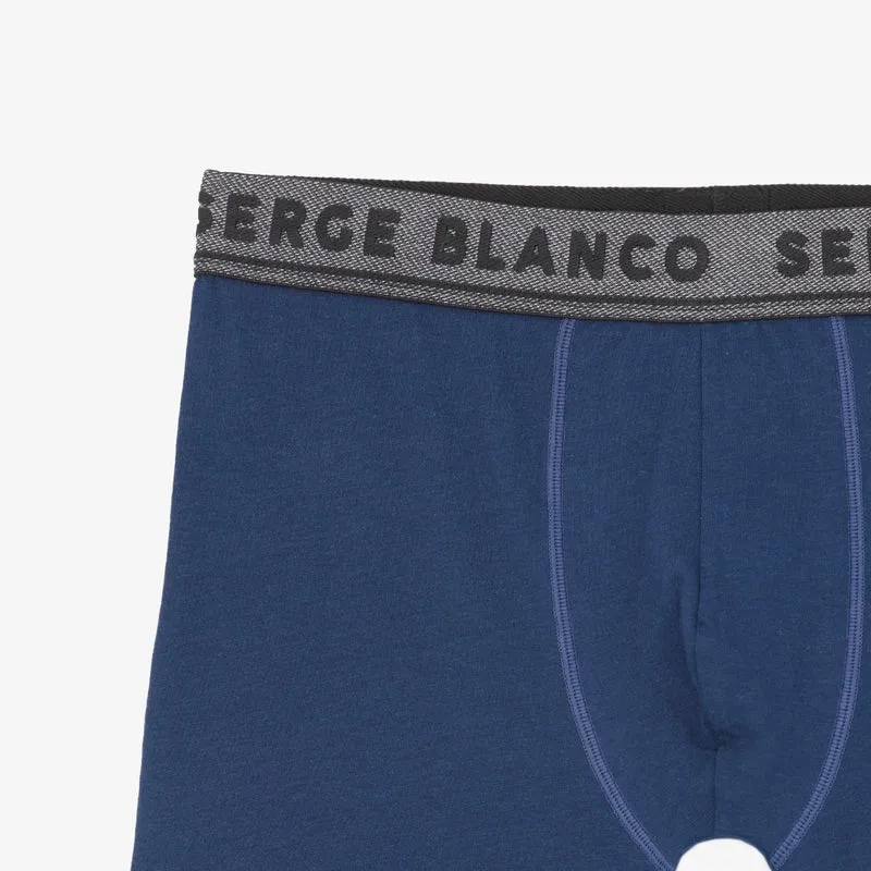 Pack de 3 boxers coton stretch bleu marine
