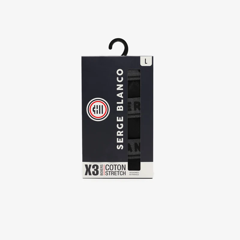 Pack de 3 boxers coton stretch noir
