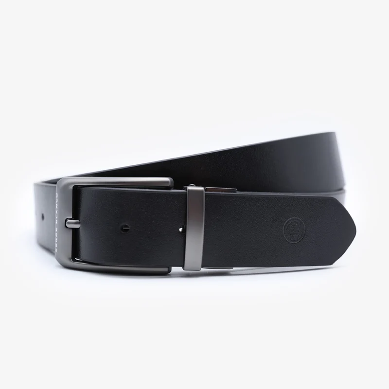 Ceinture réversible cuir bovin noire