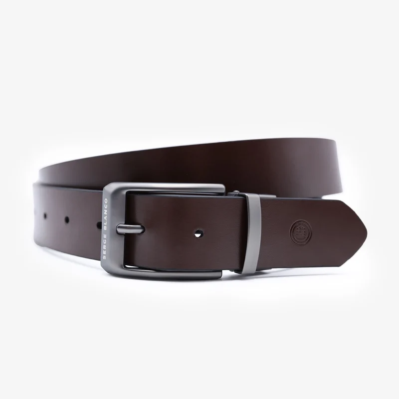 Ceinture réversible cuir bovin noire