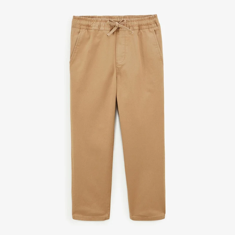 Chino 734 garçon avec taille élastiquée beige coupe droite confort