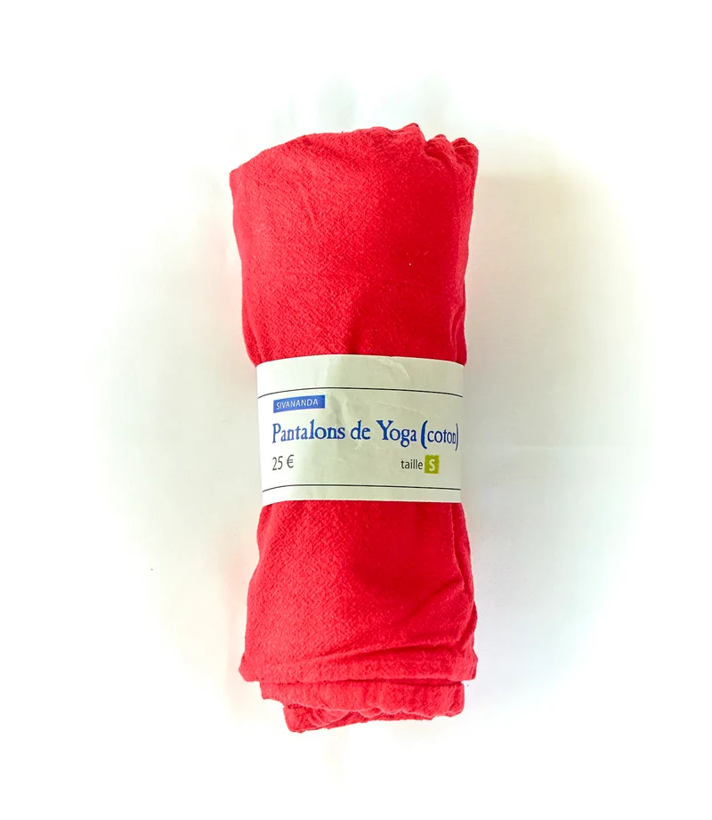 Pantalon de yoga 100% coton (rouge foncé)