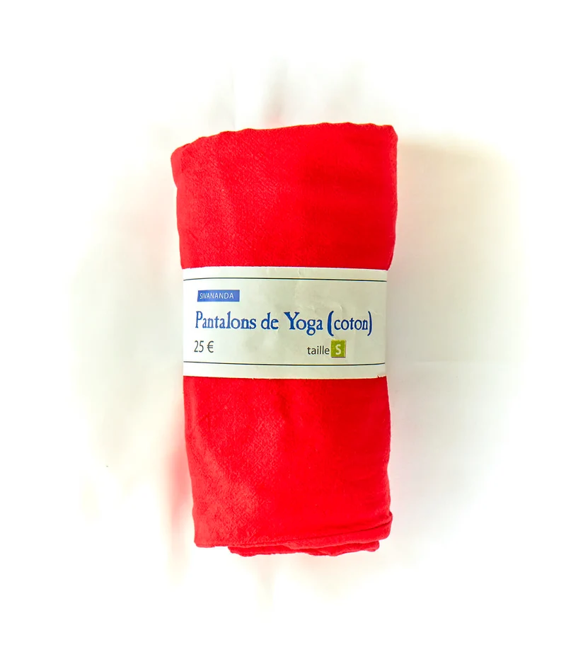 Pantalon de yoga 100 % coton (rouge vif)