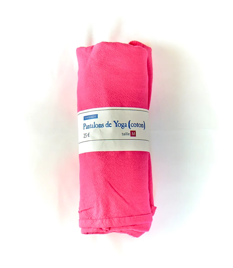 Pantalon de yoga 100% coton (rose bonbon)