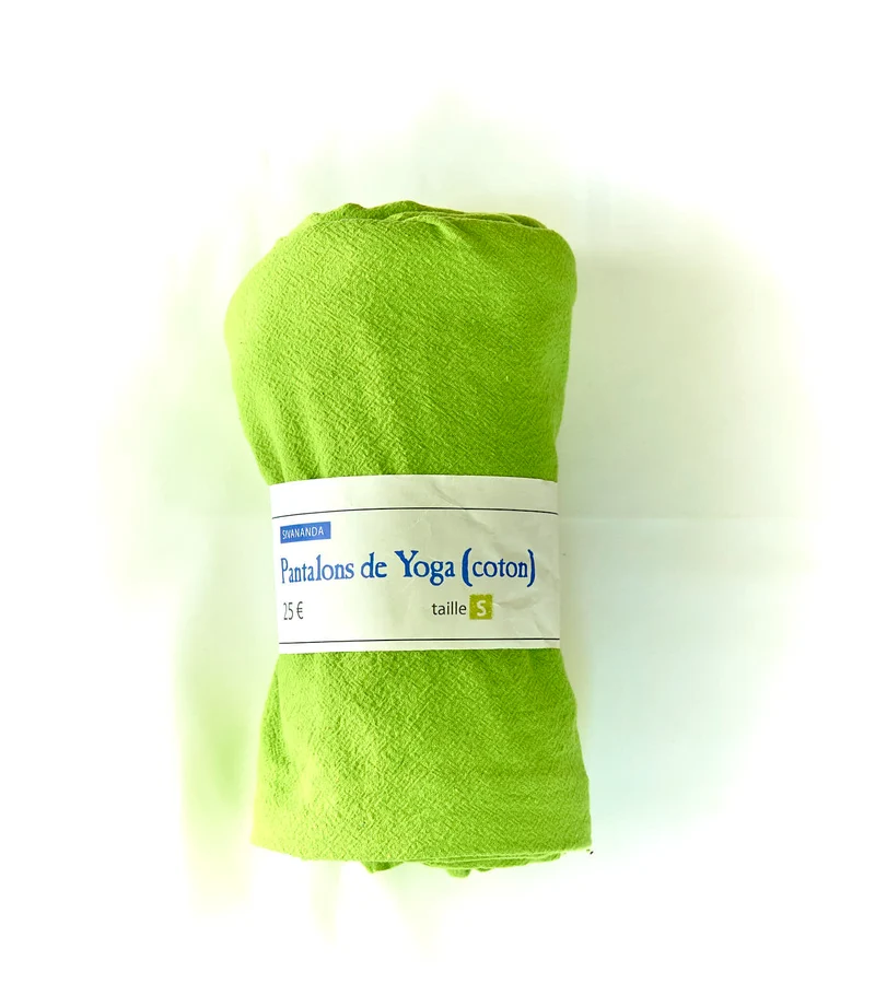 Pantalon de yoga 100% coton (vert citron)