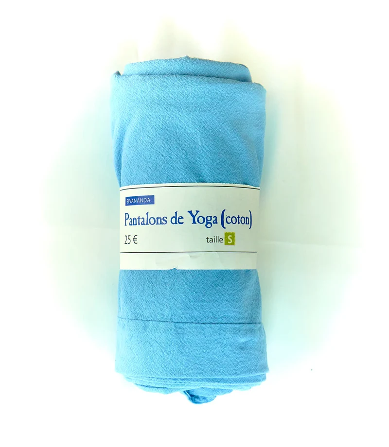 Pantalon de yoga 100% coton (bleu clair)