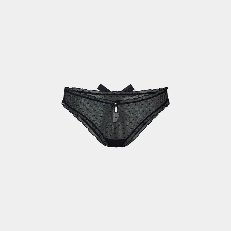 Culotte Brésilienne à Pois - Noir