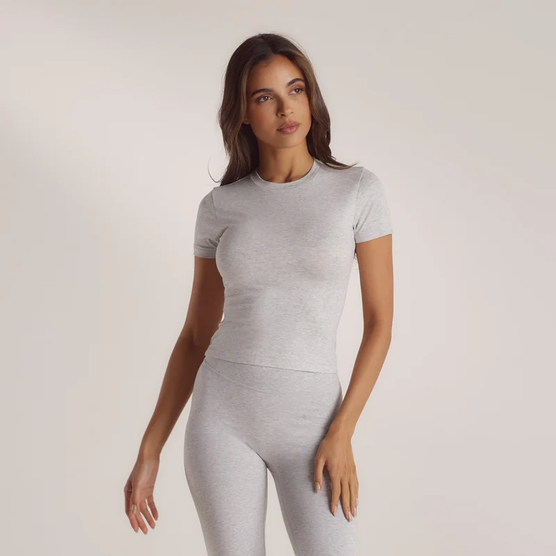 T-Shirt Manches Courtes - Gris Chiné