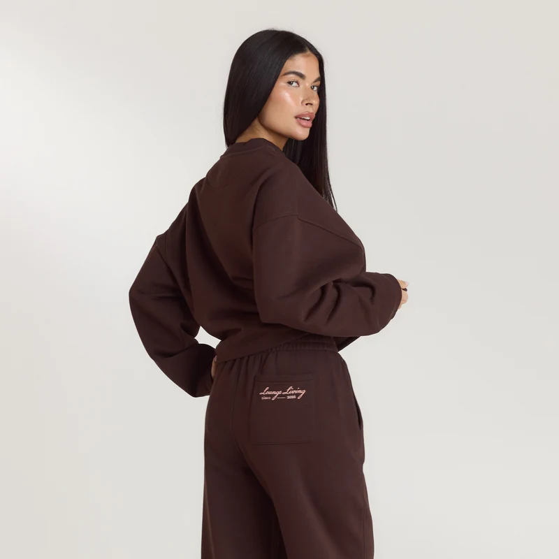 Pull avec Quart de Zip Lounge Living - Chocolat