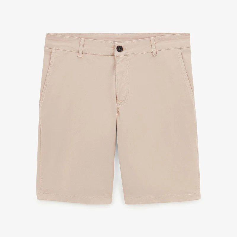 Bermuda comfort fit beige coupe droite confort