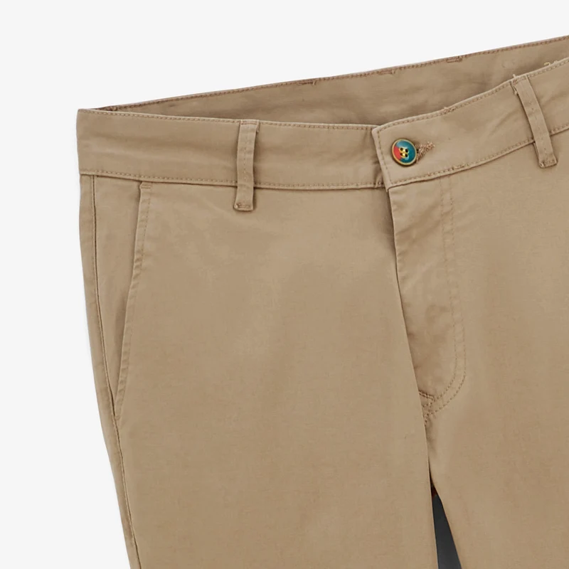 Chino 702 coupe droite confort beige en coton