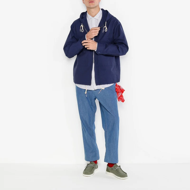Chino 738 chambray coupe large taille élastiquée bleu denim
