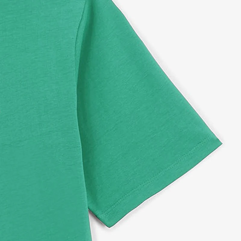 T-shirt col rond Théo en coton bleu turquoise
