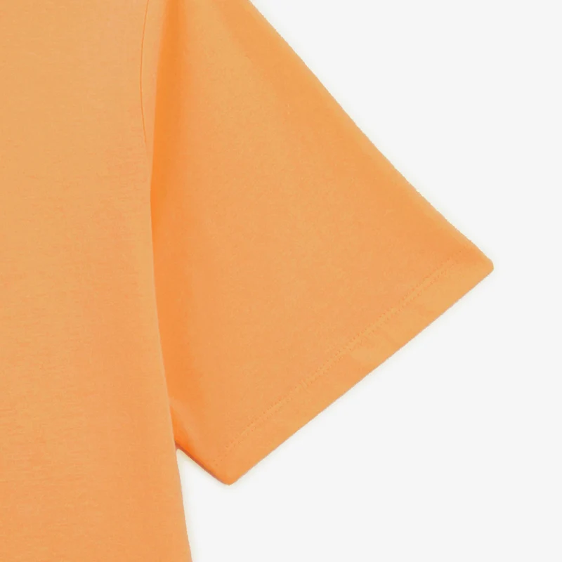 T-shirt col rond Théo en coton orange tangerine