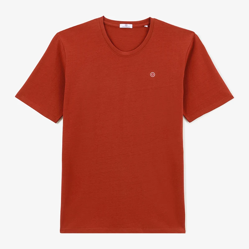 T-shirt col rond Théo en coton rouge