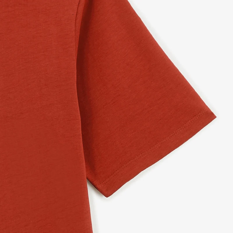 T-shirt col rond Théo en coton rouge
