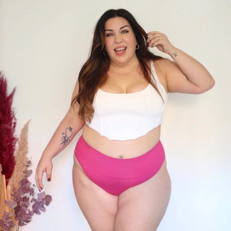 Organic Cotton Super High Leg Knickers - Barbara