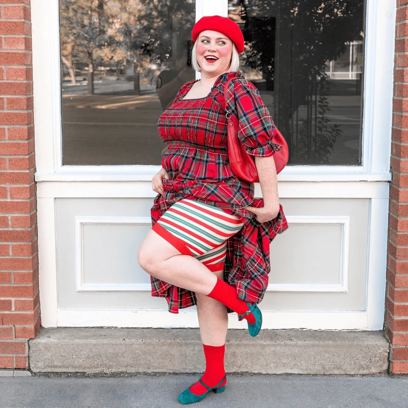 Christmas Tights Chub Rub Shorts - Candied