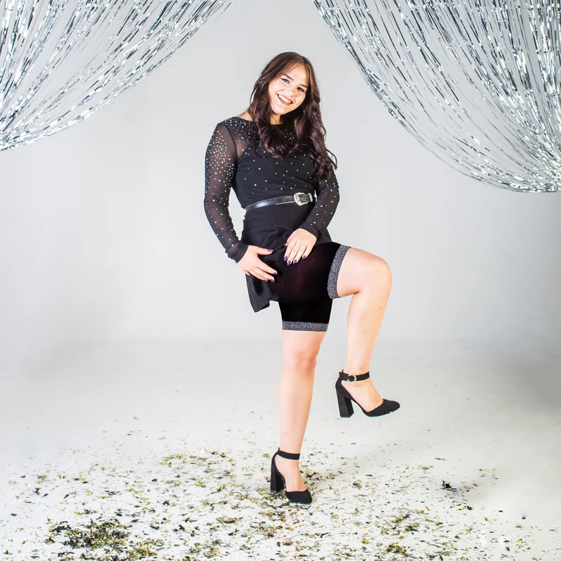Christmas Chub Rub Lurex Shorts - Black