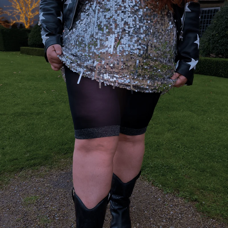 Christmas Chub Rub Lurex Shorts - Black