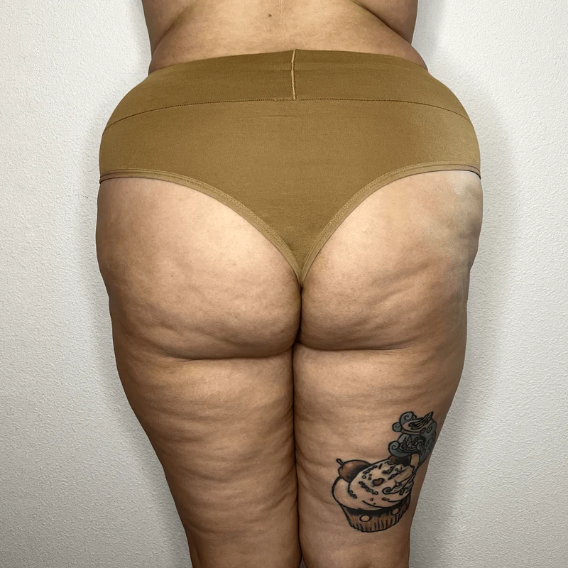 Organic Cotton Cheeky High Leg Knickers - Caramel