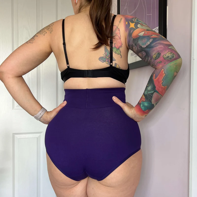 Organic Cotton Super High Waist Knickers - Suffragette Purple