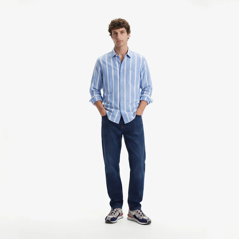 Jean 325 slim powertwist en coton bleu foncé