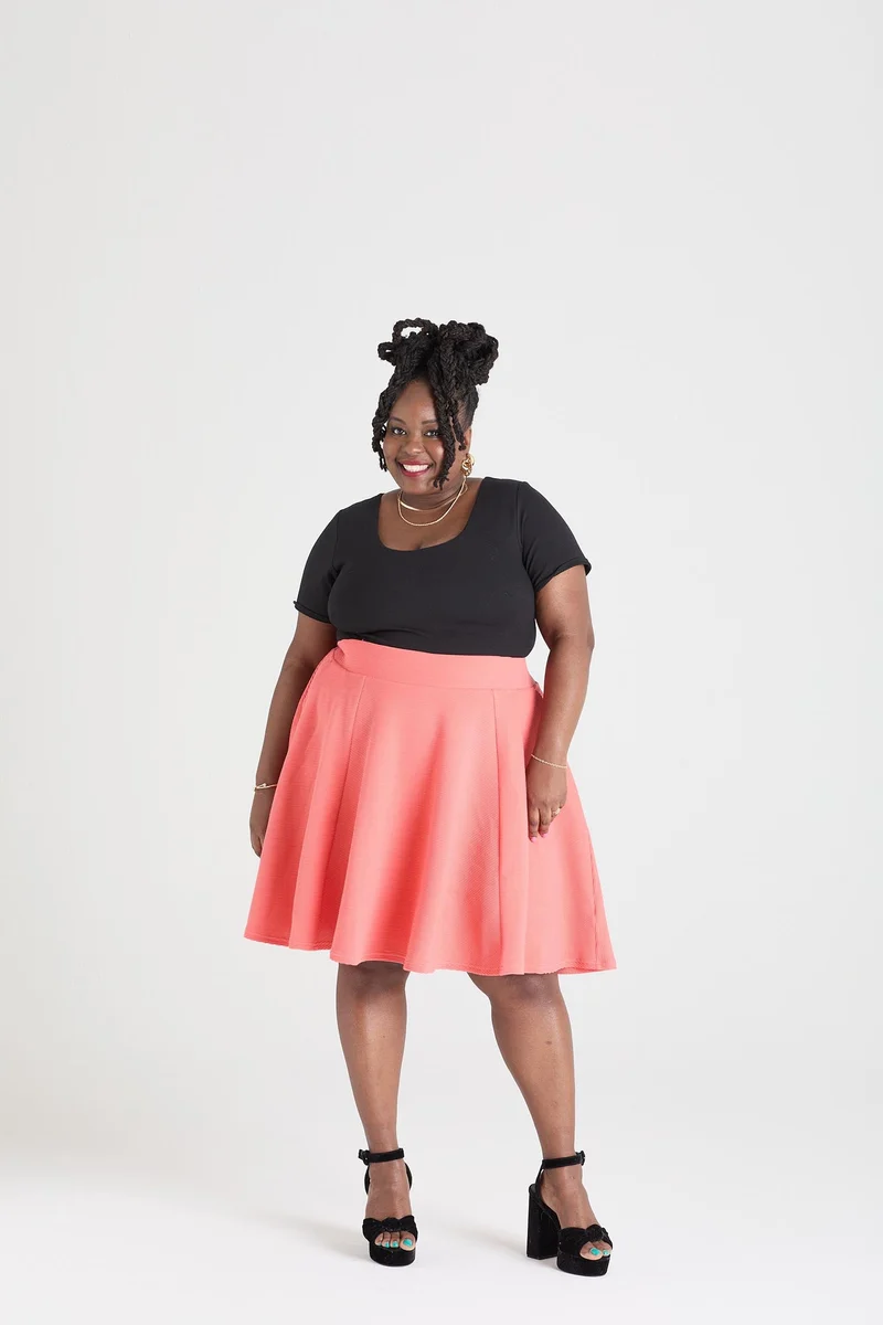 Ottoman Flare Skirt - Spiced Coral